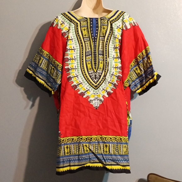 Krishma overseas women's red dashiki blouse in a one size plus - Picture 12 of 17